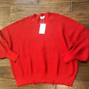 Red Women's knit Sweater size large new with tags